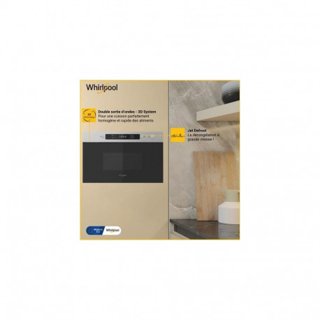 Whirlpool Microwaves Stainless steel Solo microwave Built-in 22 L 750 W