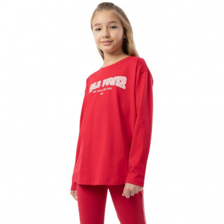 Koszulka dla dziewczynki 4F czerwona HJZ22 JTSDL002 62S 128cm
