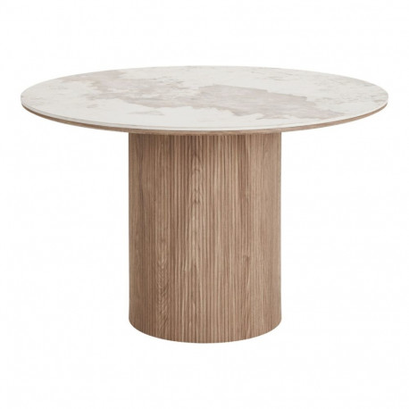 Söögilaud ATHENS 120 cm, valge/tumepruun