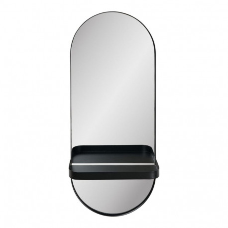 Peegel OLBIA metallriiuliga, must