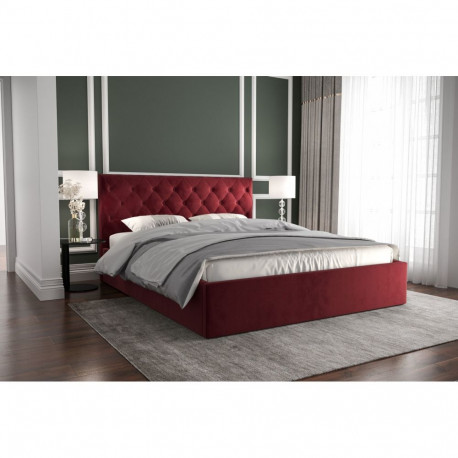 Pesukastiga voodi Pier 180×200 cm, burgundia