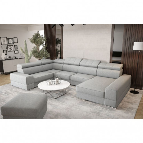 U-kujuline nurgadiivanvoodi Royal Max II, helehall