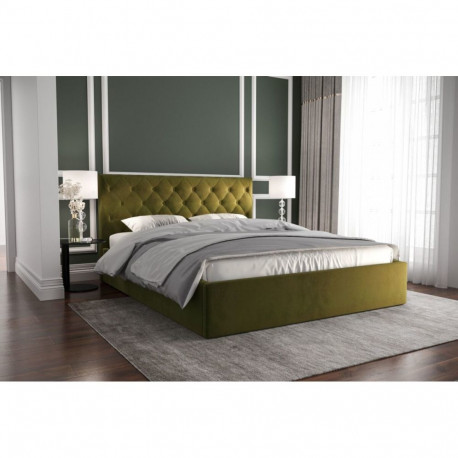 Pesukastiga voodi Pier 140×200cm, oliiviroheline