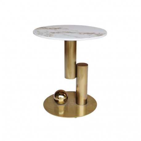 Abilaud MODIG ümmargune 45x45cm, valge/kuldne