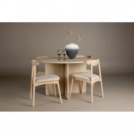 Söögilaua komplekt TYRESÖ lauaga VEN toolidega ø120 cm, valge