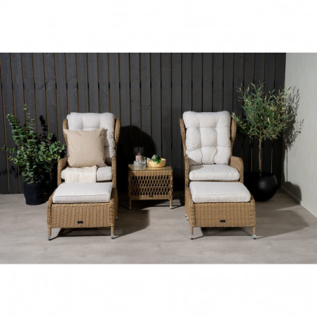 Loungemööbli komplekt WASHINGTON kokkupandav, naturaalne