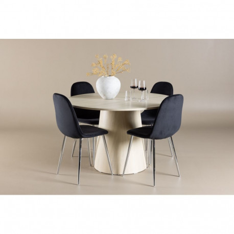 Söögilaua komplekt LANZO 120cm ümmargune, valge