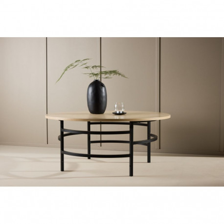 Diivanilaud COPENHAGEN ⌀100cm, must/naturaalne