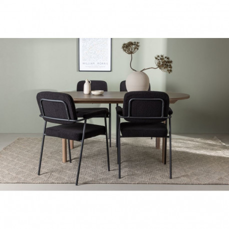 Söögitoa komplekt ANDY&YESTERDAY 4-tooliga, naturaalne/must