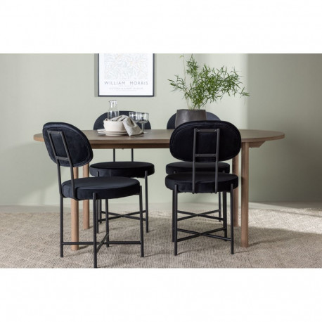 Söögitoa komplekt ANDY&STELLA 4 tooli, naturaalne/must