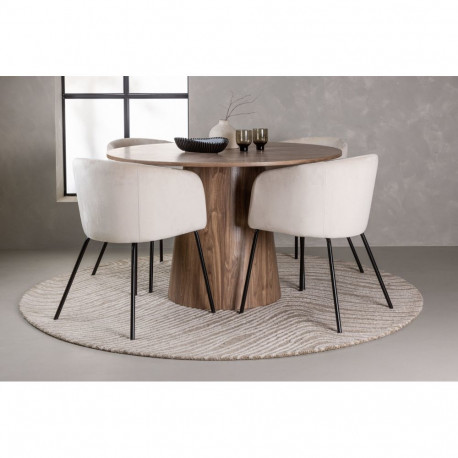 Söögitoa komplekt LANZO&BERIT ümmargune laud 4 tooliga