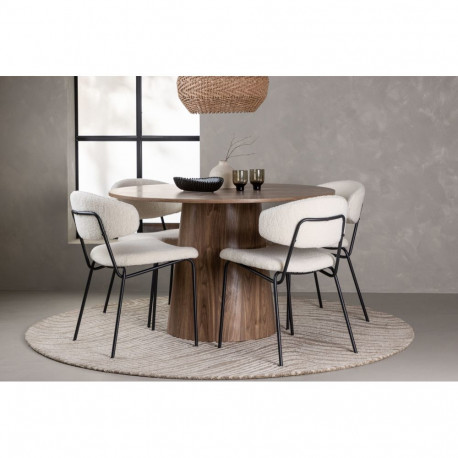 Söögitoa komplekt LANZO&CHICO 120cm ümmargune laud + 4 tooli