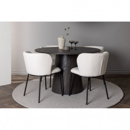 Söögitoa komplekt LANZO&EDINA 120cm, pruun/valge