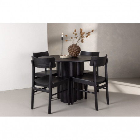 Söögitoa komplekt OLIVIA & MONTROS 4 tooliga, must