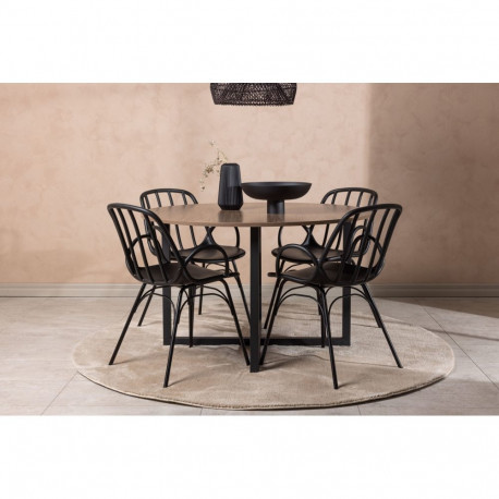 Söögitoa komplekt DURANGO&DYRÖN 4 tooli, must/pähkel