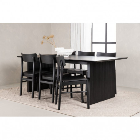 Söögitoa komplekt VAIL&MONTROS 6 tooli, must