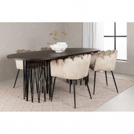 Söögitoa komplekt STONE&LIMHAMN ovaalne 4 tooliga