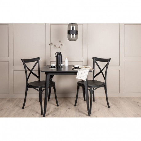 Söögikomplekt TEMPE 2-kohaline, must