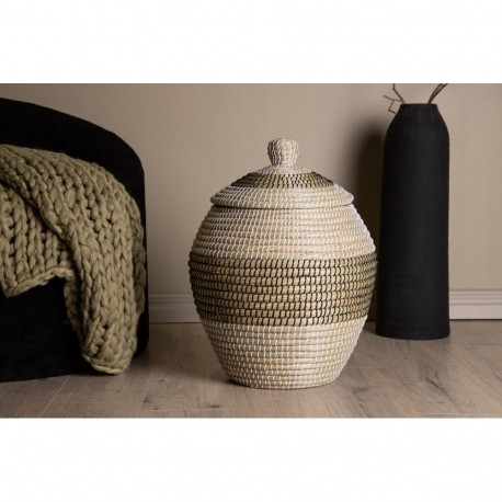 Korv CHENNAI ümmargune kaanega, naturaalne/beež