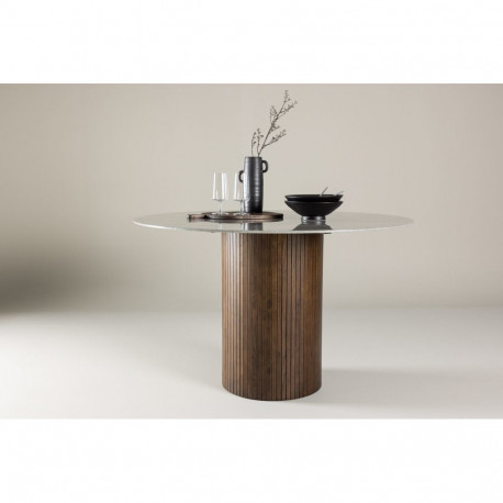 Söögilaud AUSTIN ümmargune Ø120 cm, hall/mokka