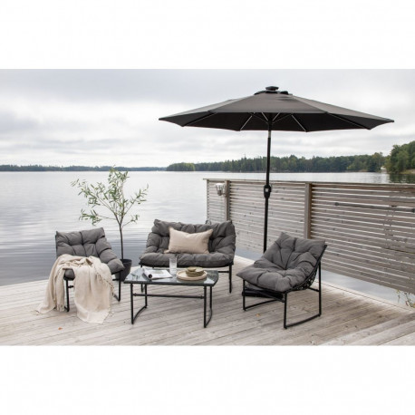 Päikesevari SABAL 270cm LED valgustusega, must