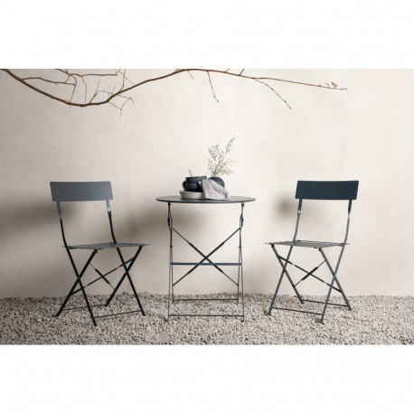 Aiamööbli komplekt MARSEILLE laud ja 2 tooli, tumehall