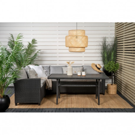 Aiamööbli komplekt BRENTWOOD nurgadiivan, must