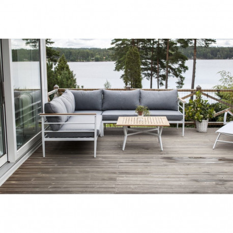 Aiamööbli komplekt MEXICO nurgadiivan, valge/hall