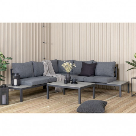 Aiamööbli komplekt ODENSE nurgadiivan, must