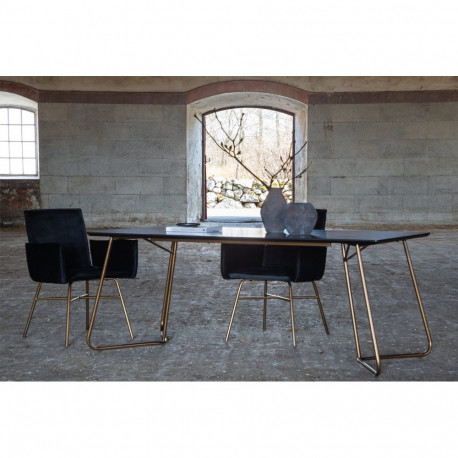 Söögilaud PETRA 190x90cm, must