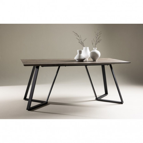 Söögilaud MARINA 180x90 cm, must/hall