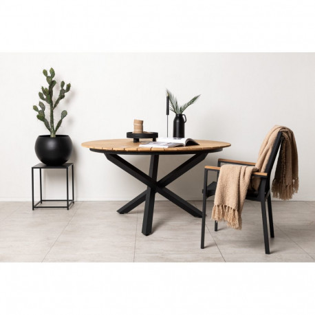 Aialaud MEXICO ümmargune ø 140 cm, must/naturaalne