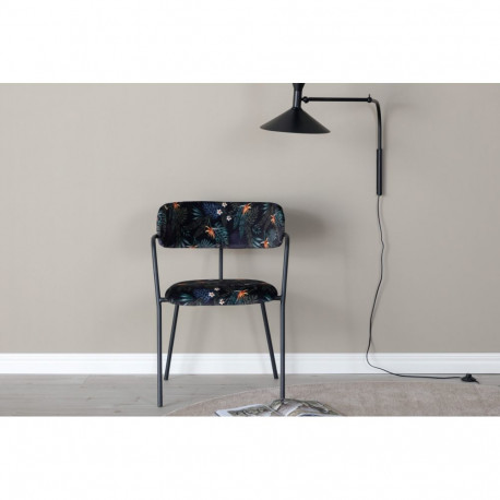 Söögitool ARROW käetugedega, must lilleline