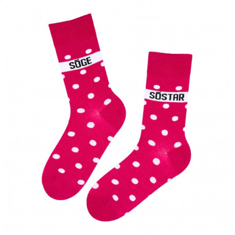 SOKISAHTEL SÕGE SÕSTAR tumeroosad puuvillased sokid 444, 446