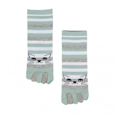 SOKISAHTEL LIISU triibulised kassiga varvassokid naistele 444