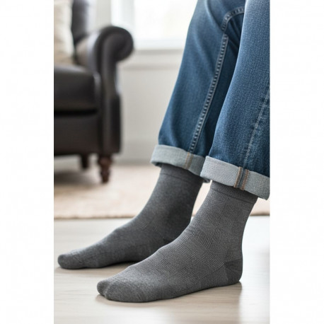 SOKISAHTEL MIKK hallid ruudulised puuvillased sokid 446