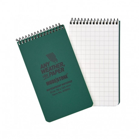 Märkmeplokk spiraalköites 76x130mm ruuduline veekindel 50 lehte MODESTONE