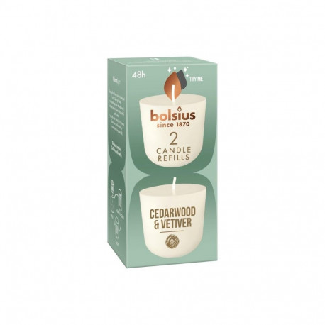 Bolsius CleanLight Candle Refills 2pcs Cedarwood&Vetiver