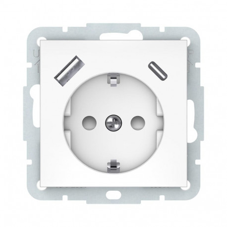 SOCKET USB-A+C WHITE RP16-002-22/A+C QR