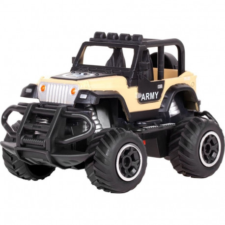 Rebel raadiojuhtitav auto Jeep 1:43 2.4GHz 2WD, kollane (kergelt kahjustatud pakend)