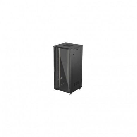 RACK CABINET 19" FREE-STANDING 37U/800X800 (FLAT PACK) WITH GLASS DOOR BLACK LANBERG