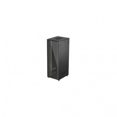 RACK CABINET 19" FREE-STANDING 47U/800X1000 (FLAT PACK) WITH GLASS DOOR BLACK LANBERG
