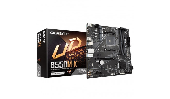 Gigabyte Mainboard||AMD B550|SAM4|Micro-ATX|Memory DDR4|Memory slots 4|1xPCI-Express 3.0 1x|1xPCI-Ex