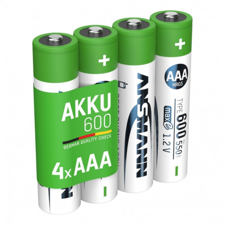 1x4 Ansmann NiMH Akku Micro AAA Typ 600 min.550 mAh    1311-0022