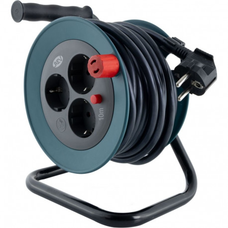 REV Kabeltrommel Mini 3-fach 10m petrol/schwarz        0010042100
