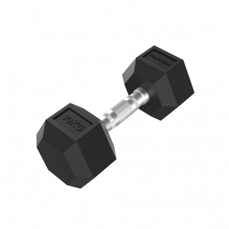 Hantel TUNTURI Platinum Hex Rubber Dumbbell, 10kg