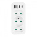 Splitter 3-socket MCE248 F/W 2xUSB-A 2xUSB-C white