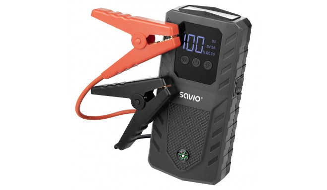 The SAVIO JS-01 is a portable, multifunctional jump starter and power bank designed