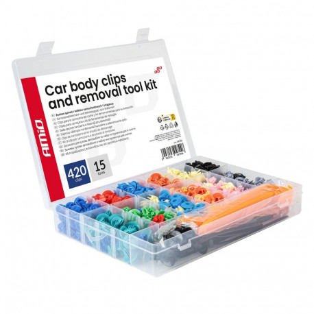 Zestaw spinek ja koonuste autodele ja eemaldustööriistad 420+15 tk amio-04744
