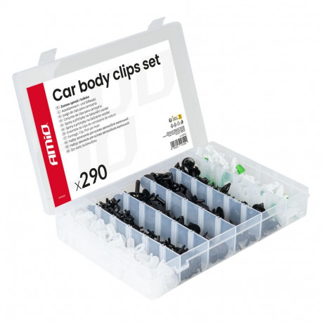 Keskmine autode klambrite ja tüüblite komplekt 290 tk amio-04742